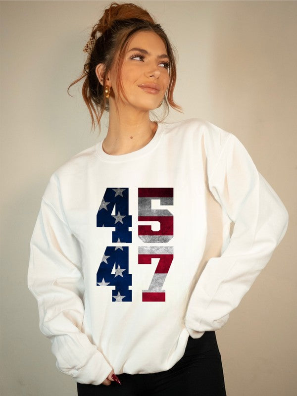 45 47 Trump America Graphic Sweatshirt Plus Size