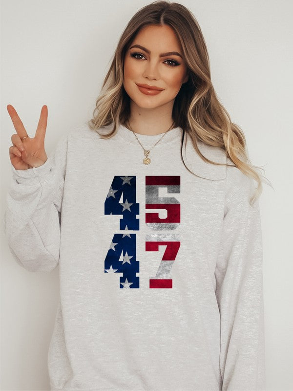 45 47 Trump America Graphic Sweatshirt Plus Size