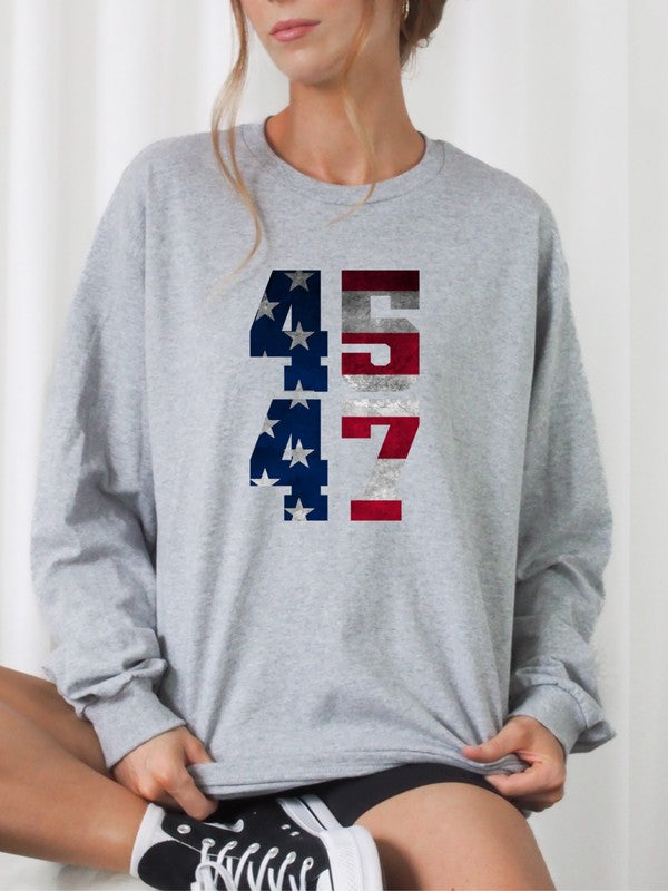 45 47 Trump America Graphic Sweatshirt Plus Size