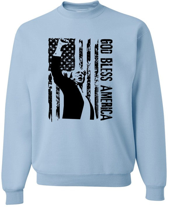 God Bless America Trump Graphic Sweatshirt Plus Size