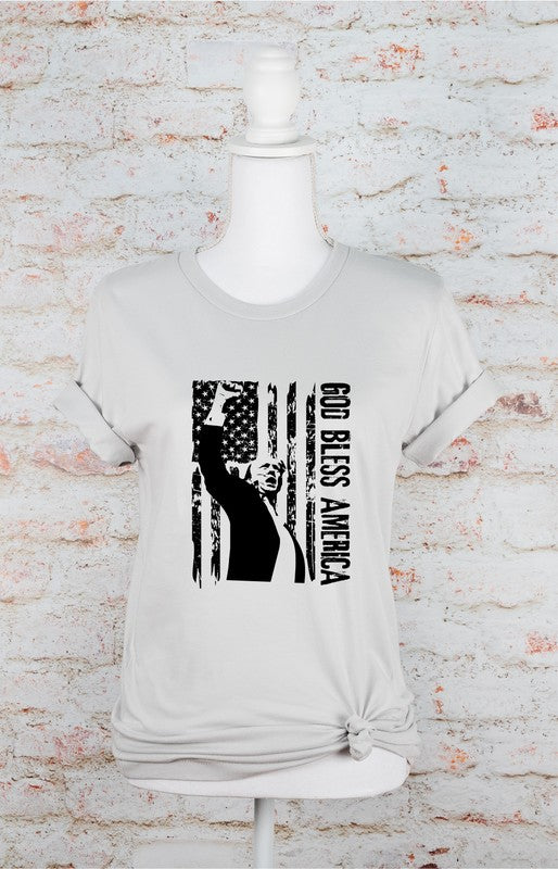 God Bless America Trump Softstyle Graphic Tee T-Shirt