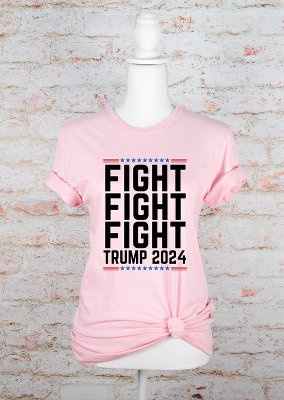 Fight Fight Fight Trump 2024 Softstyle Graphic Plus Size Tee T-Shirt