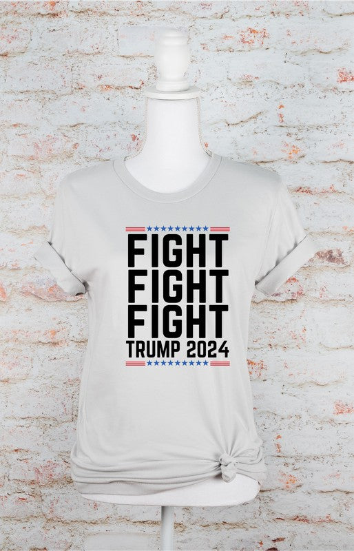 Fight Fight Fight Trump 2024 Softstyle Graphic Plus Size Tee T-Shirt