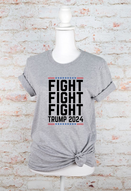 Fight Fight Fight Trump 2024 Softstyle Graphic Plus Size Tee T-Shirt