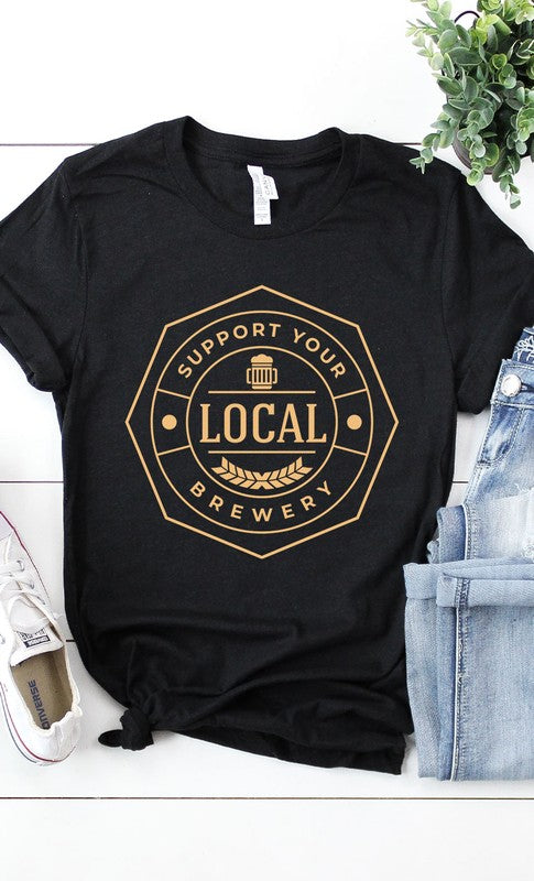 Support Your Local Brewery Graphic Tee T-Shirt