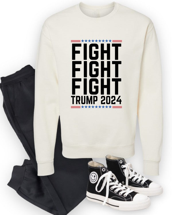 Fight Fight Fight Trump 2024 Graphic Sweatshirt Plus Size