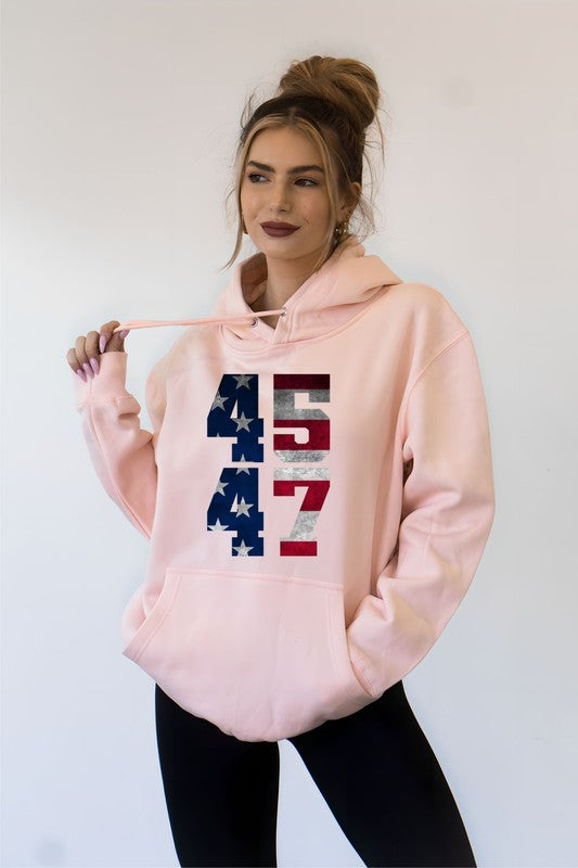 45 47 Trump America Graphic Hoodie Plus Size