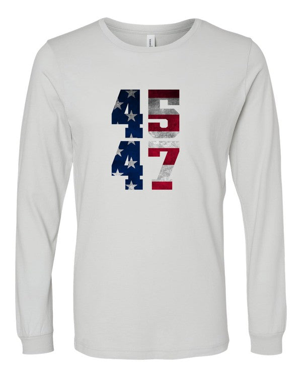 45 47 Trump America Long Sleeve Tee Plus Size T-Shirt