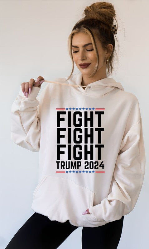 Fight Fight Fight 2024 Graphic Hoodie Plus Size