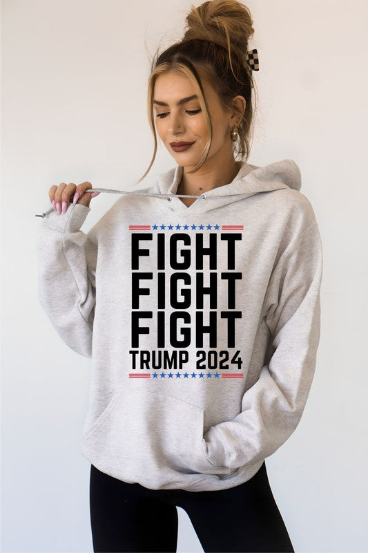 Fight Fight Fight 2024 Graphic Hoodie Plus Size