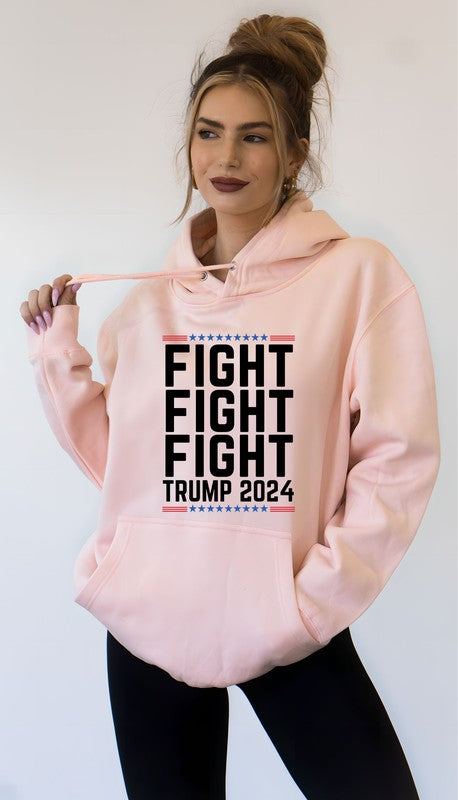 Fight Fight Fight 2024 Graphic Hoodie Plus Size