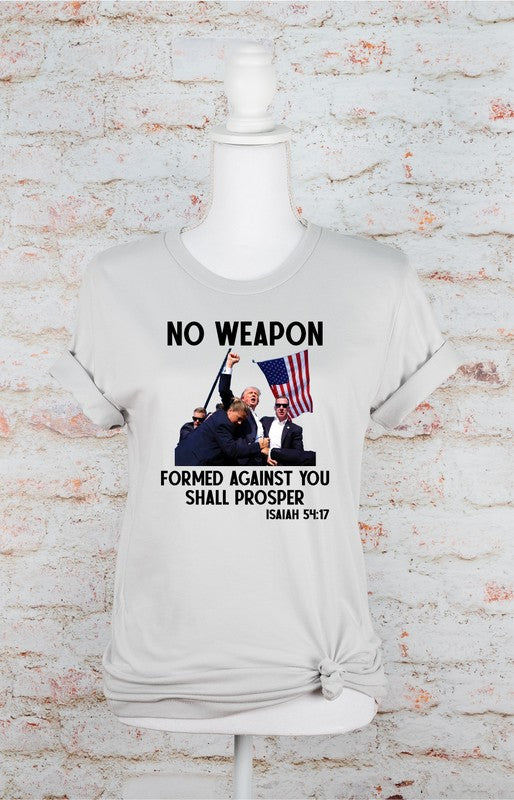 No Weapon Formed Against You Trump Graphic Tee Plus Size T-Shirt