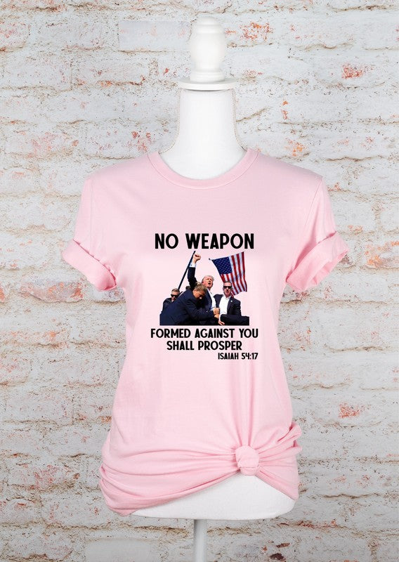 No Weapon Formed Against You Trump Graphic Tee Plus Size T-Shirt