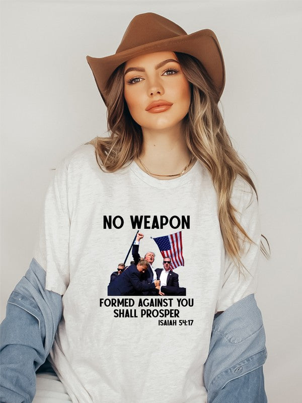 No Weapon Formed Against You Trump Graphic Tee Plus Size T-Shirt