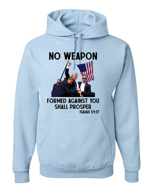 No Weapon Formed Against You Trump Graphic Hoodie Plus Size