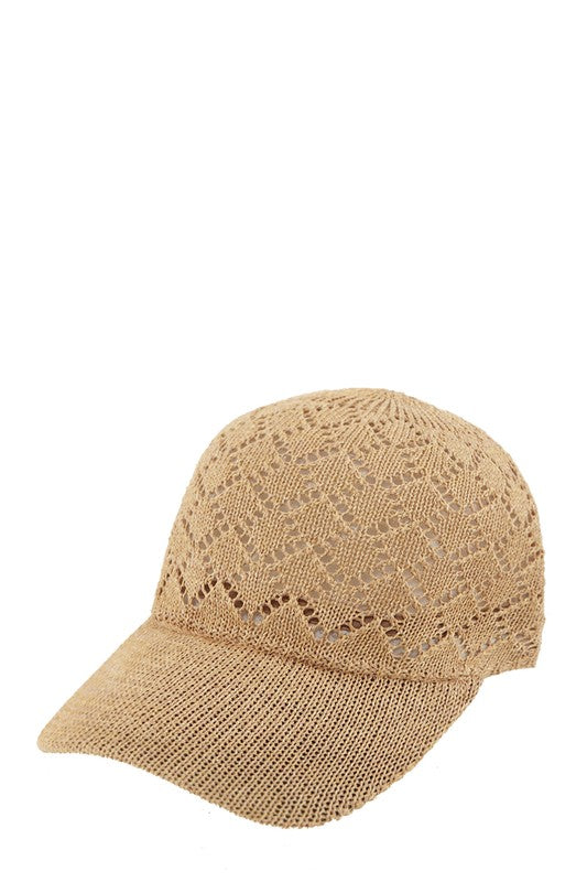 Diamond Pattern Hollow Vented Baseball Cap