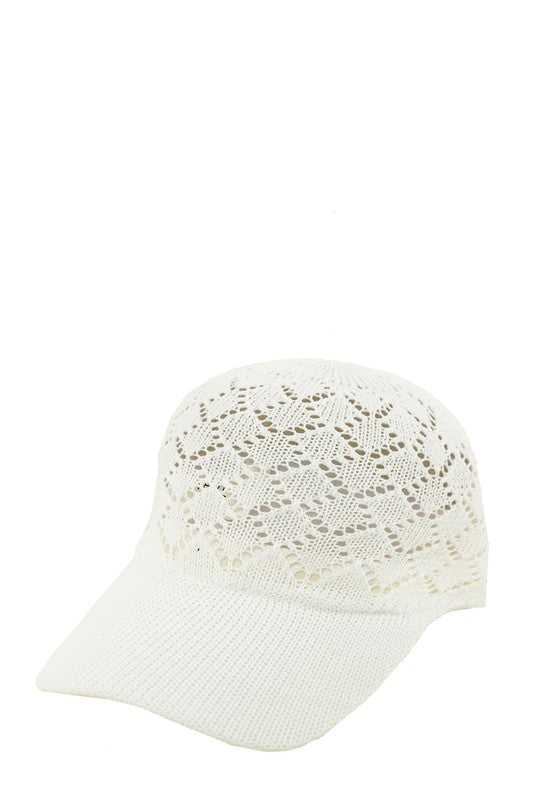 Diamond Pattern Hollow Vented Baseball Cap