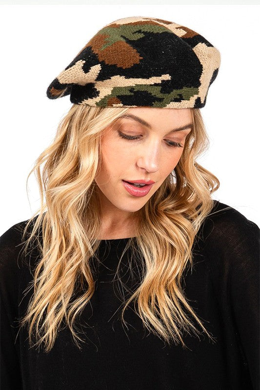 Camouflage Knitted Beret