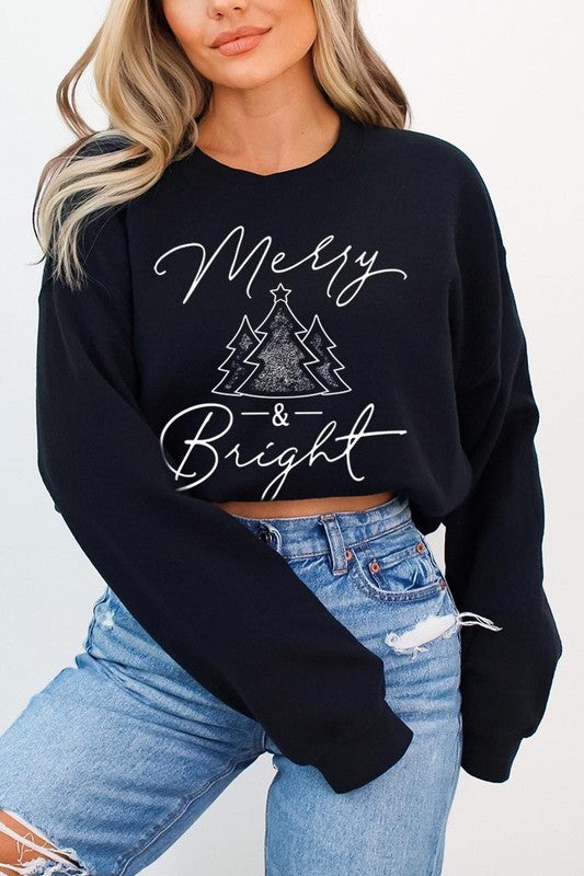 Merry & Bright Graphic Fleece Sweatshirts