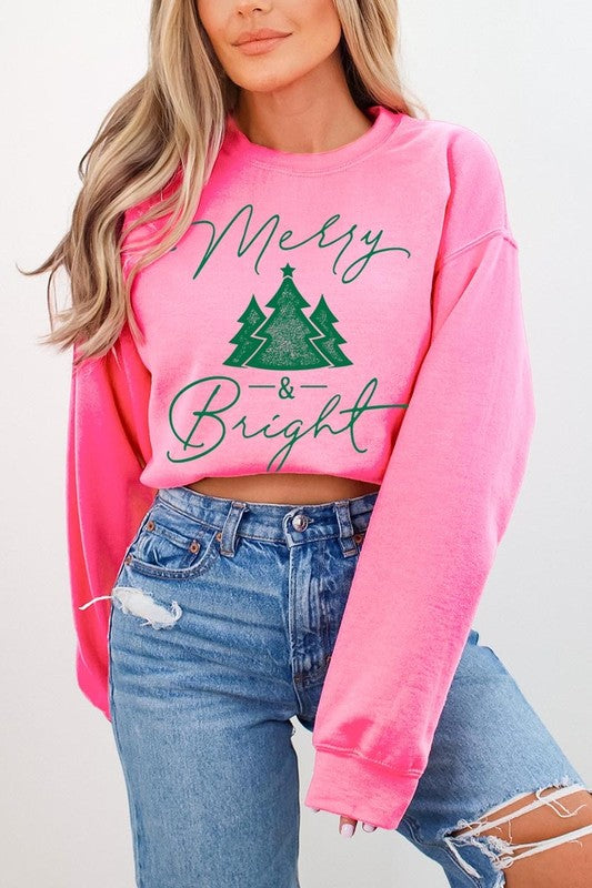 Merry & Bright Graphic Fleece Sweatshirts