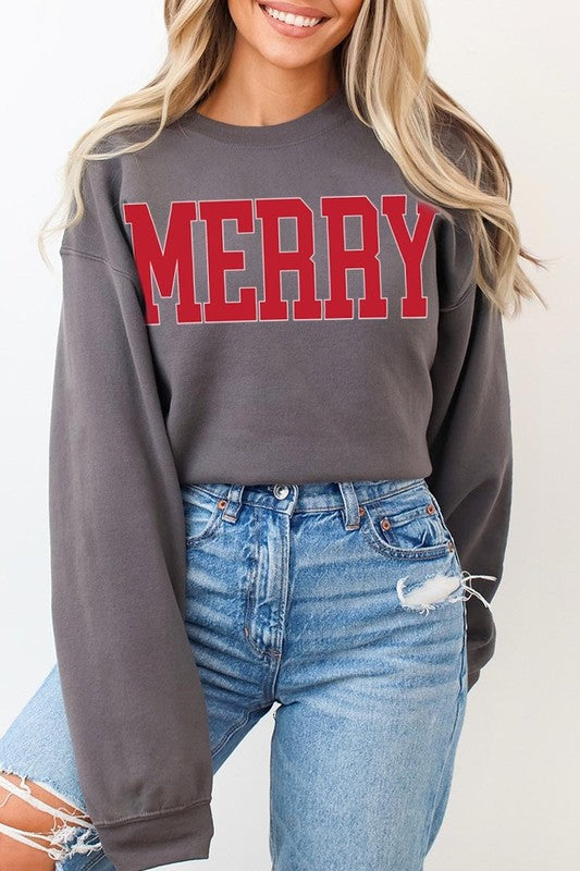 Merry Graphic Fleece Sweatshirts