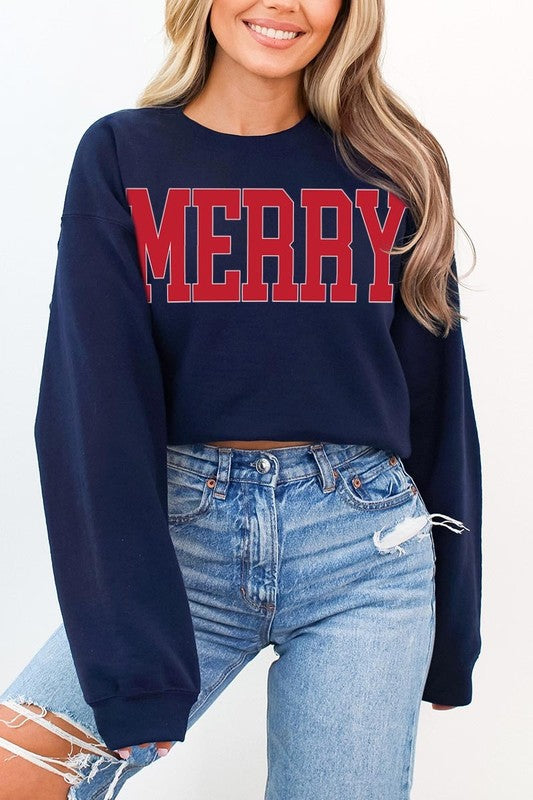 Merry Graphic Fleece Sweatshirts