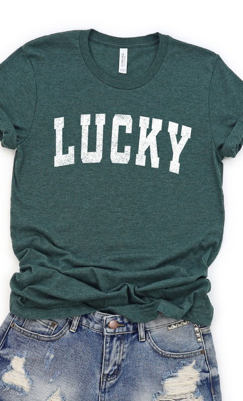 Varsity Lucky Graphic Tee T-Shirt PLUS