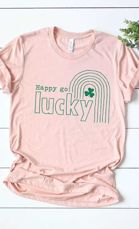 Happy Go Lucky Rainbow Graphic Tee T-Shirt