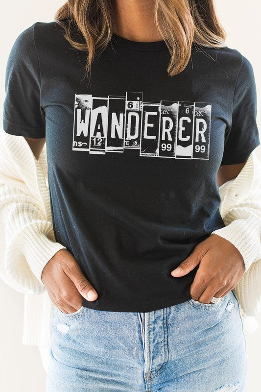 Wanderer License Plate Road Tripping Graphic Tee