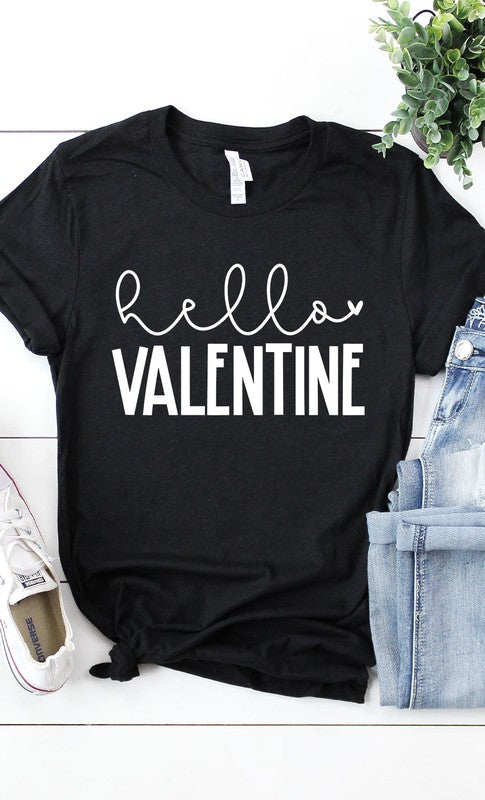 Hello Valentine Graphic Tee T-Shirt PLUS