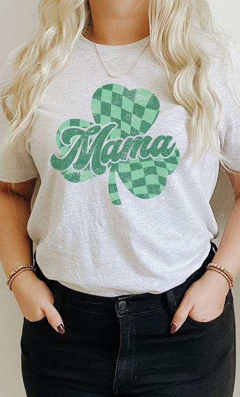 Checkered Mama Shamrock PLUS SIZE Graphic Tee