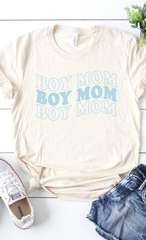 Retro Boy Mom Graphic Tee T-Shirt