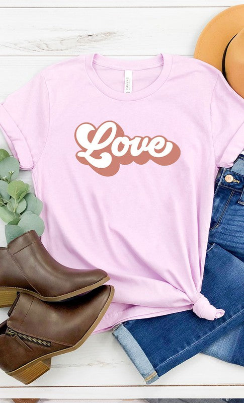 Retro love Valentines Graphic Tee T-Shirt PLUS