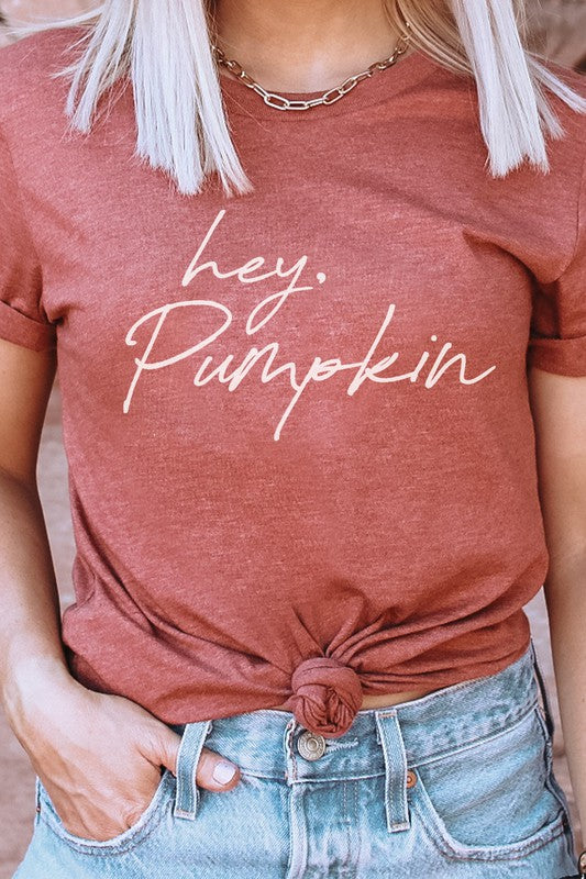 Hey Pumpkin Autumn Season PLUS SIZE Graphic Tee