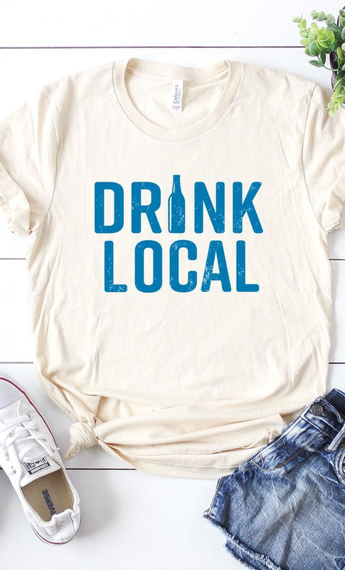 Retro Drink Local Graphic Tee T-Shirt