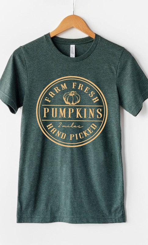 Farm Fresh Pumpkins Circle PLUS Graphic Tee T-Shirt