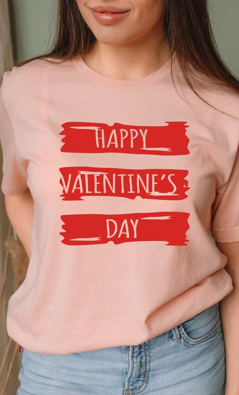 Paint Smudge Happy Valentines Day PLUS Graphic Tee T-Shirt