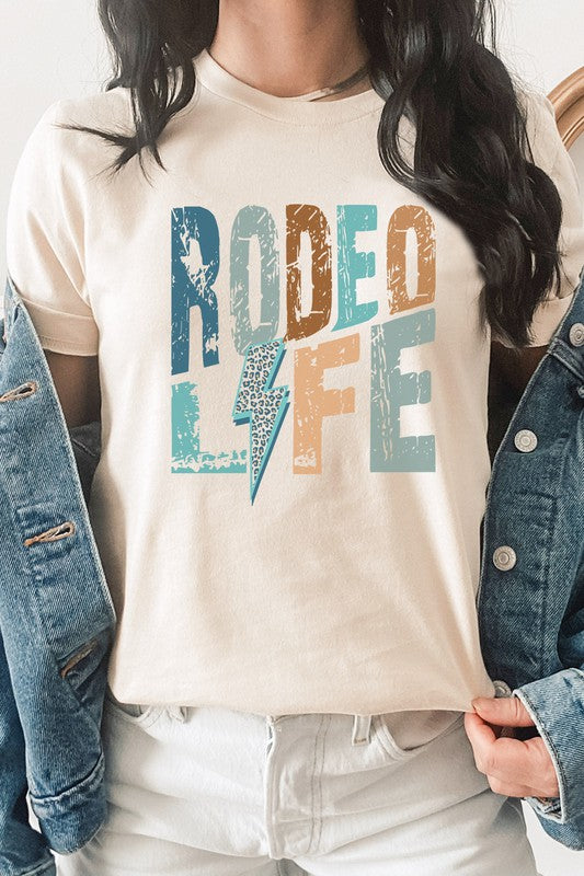 Rodeo Life Leopard Lightning Bolt West Graphic Tee