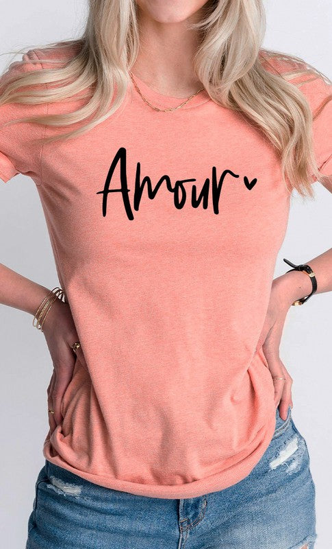 Amour Heart Valentines Day PLUS SIZE Graphic Tee T-Shirt