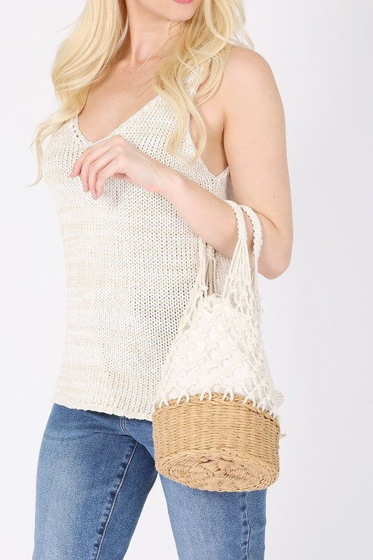 KNITTED BASKET BAG