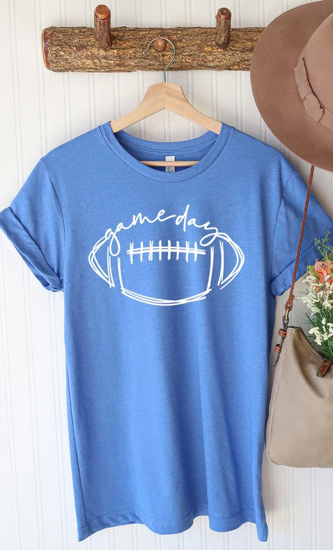 Cursive Football Game Day Graphic Tee T-Shirt PLUS