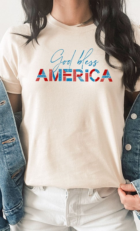 God Bless America Graphic Tee T-Shirt PLUS