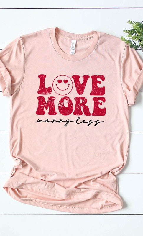 Retro Love More Worry Less Graphic Tee T-Shirt