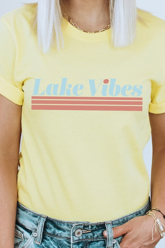 Lake Vibes Summer Fun Water Vacation Graphic Tee T-Shirt