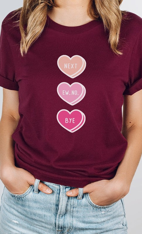 Next Ew No Bye Candy Heart PLUS SIZE Graphic Tee T-Shirt