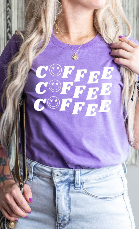 Smiley Coffee Graphic Tee T-Shirt