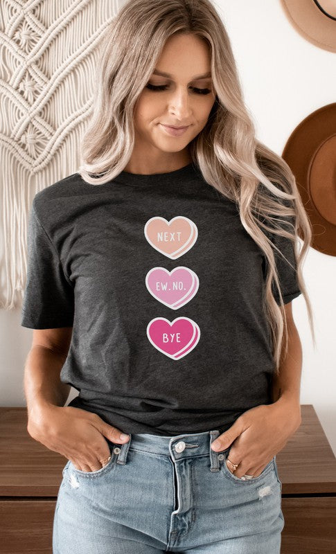 Next Ew No Bye Candy Heart PLUS SIZE Graphic Tee T-Shirt