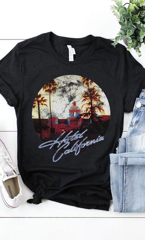 Retro Hotel California Graphic Tee T-Shirt PLUS