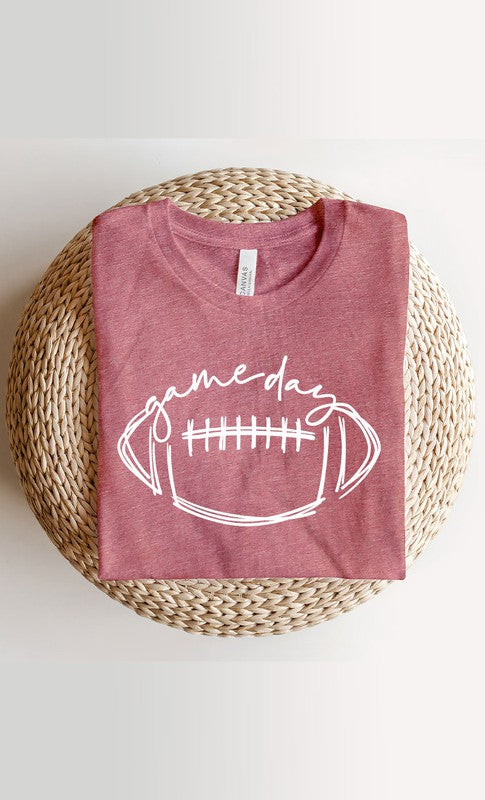 Cursive Football Game Day Graphic Tee T-Shirt PLUS