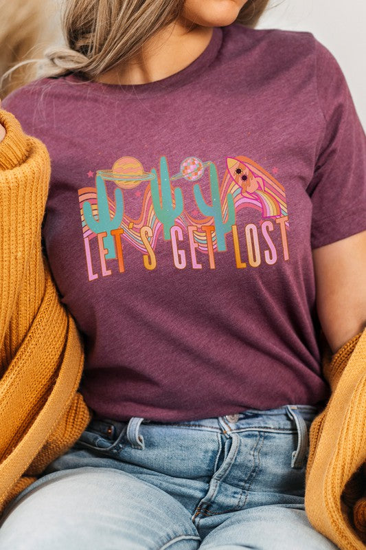 Lets Get Lost Desert Space Groovy Graphic Tee